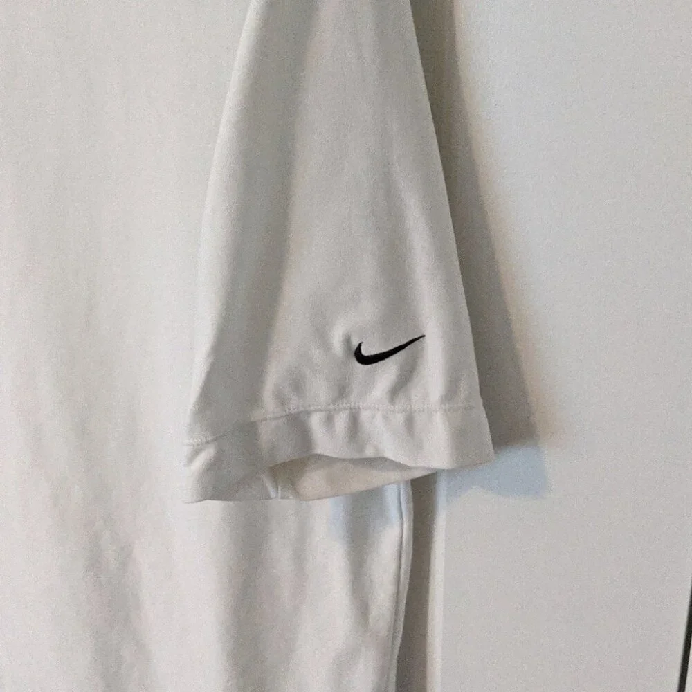 NIKE DRI FIT UV GOLF Shirt Short Sleeve Tshirt Medium White
